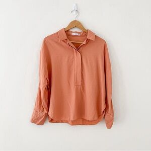 Mango cotton long sleeved collar top